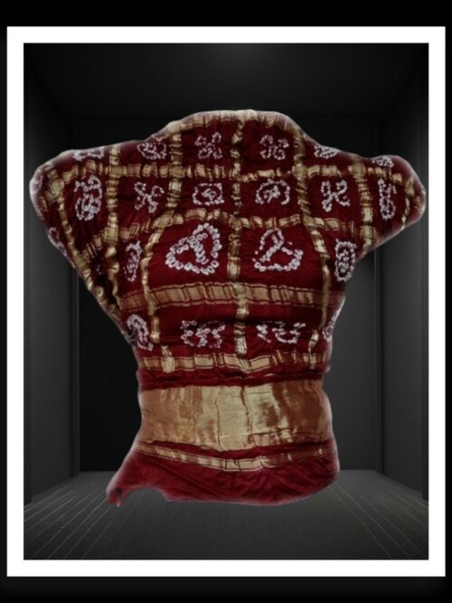 Maroon Gharchola Bandhani Blouse Pure Gaji Silk