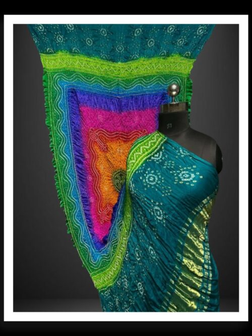 Pure Gaji Silk Bandhani Multi Color Dupatta