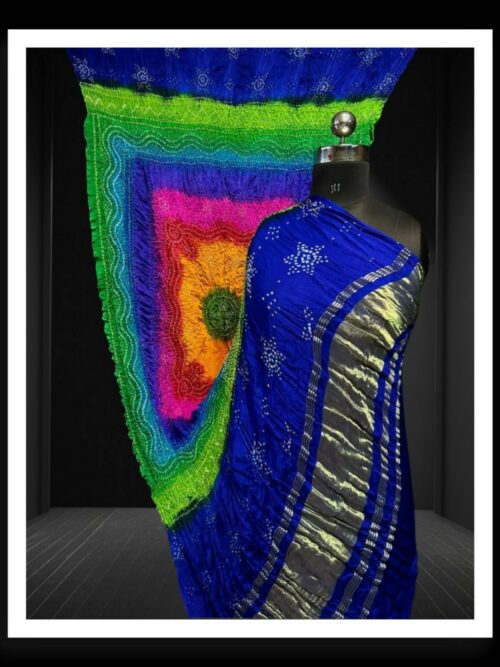 Pure Gaji Silk Bandhani Multi Color Dupatta