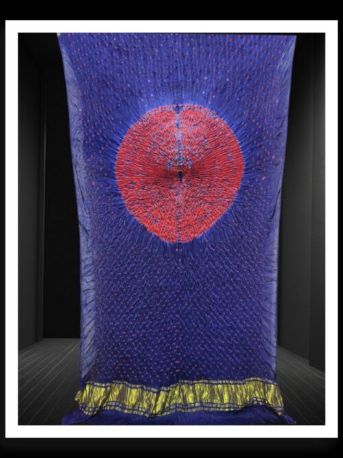 Pure Modal Silk Bandhani Shibori Dupatta Red Blue