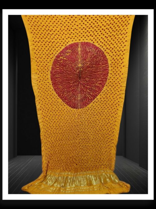 Pure Modal Silk Bandhani Shibori Dupatta Yellow Red