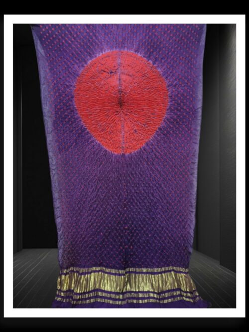 Pure Modal Silk Bandhani Shibori Dupatta Purple Red