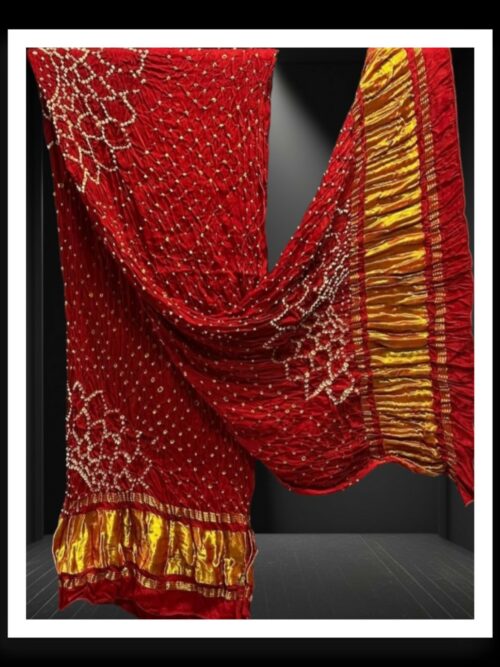 Red Makdi Bandhani Dupatta Pure Modal Silk