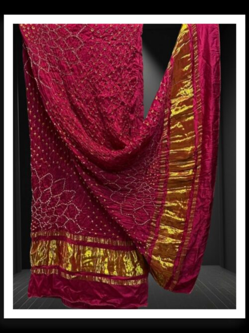 Pink Makdi Bandhani Dupatta Pure Modal Silk