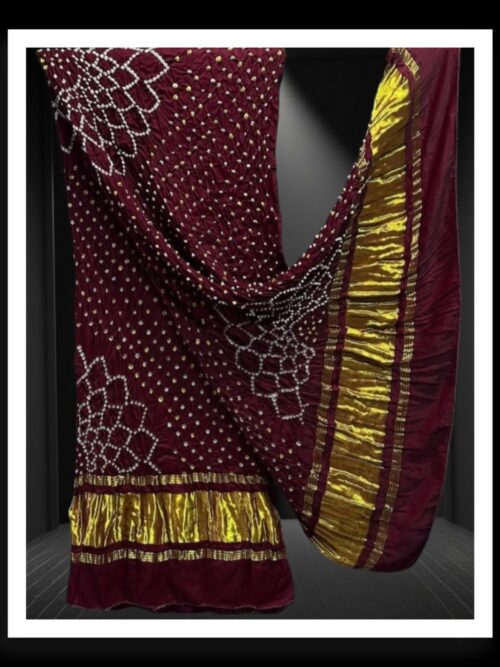 Maroon Makdi Bandhani Dupatta Pure Modal Silk