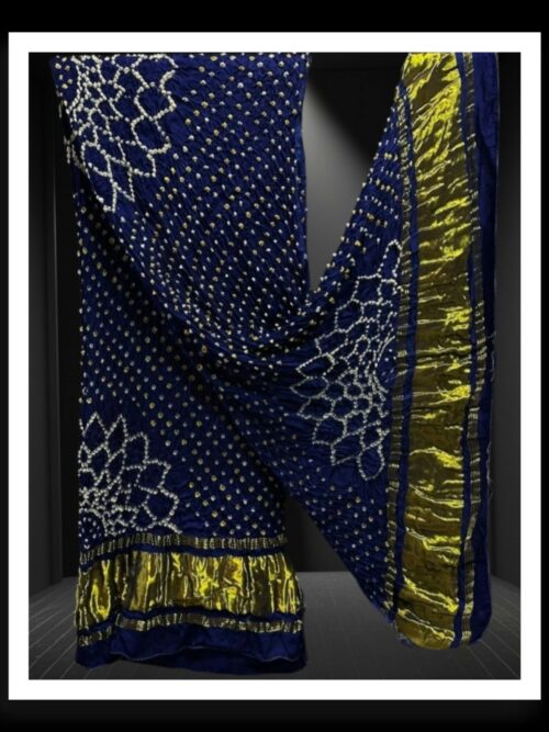 Blue Makdi Bandhani Dupatta Pure Modal Silk