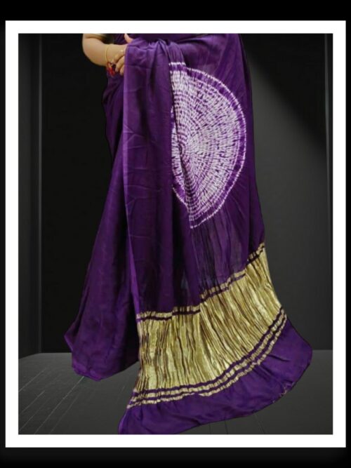 Purple Modal Silk Shibori Saree | Handcrafted Tie-Dye